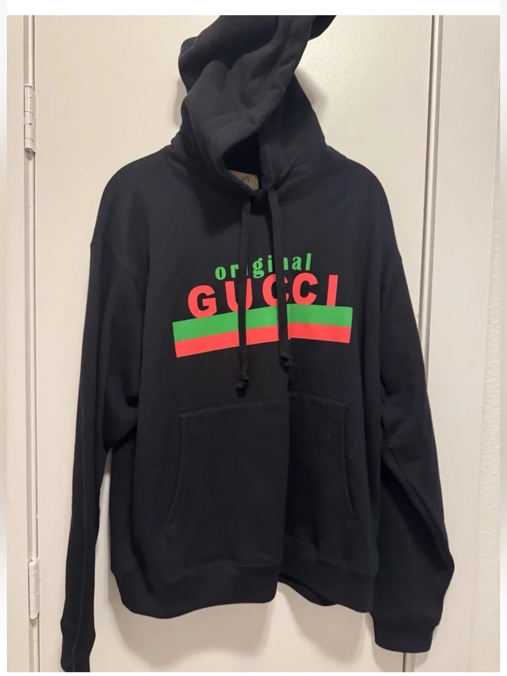 Gucci Original Logo Graphic Hoodie Black Red Green Men’s Size Small NWT $1,250